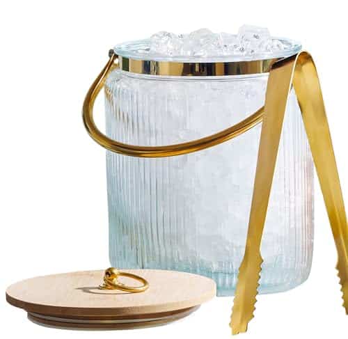 Glass Ice Bucket with Airtight Lid from Amazon