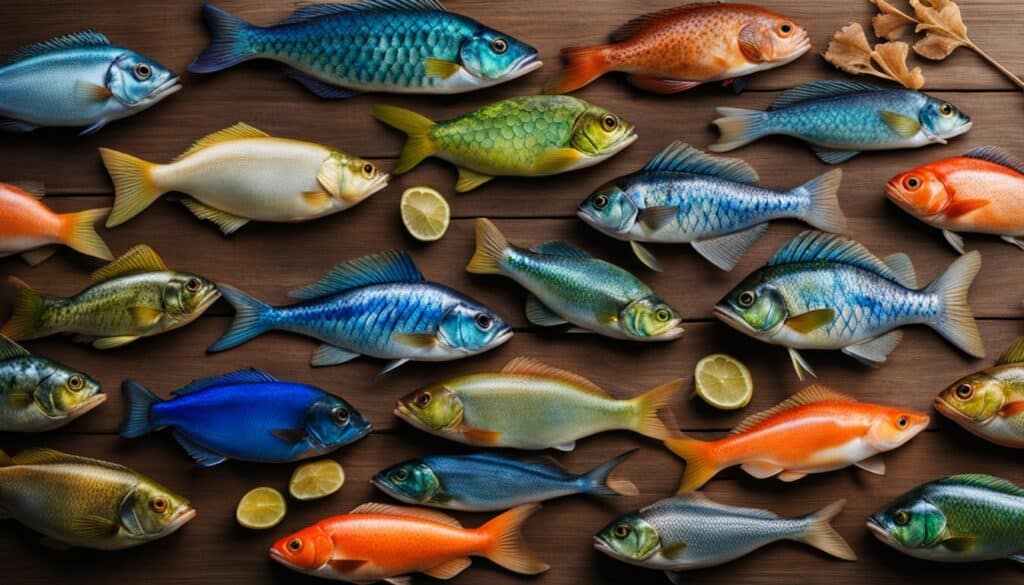 Different fish varieties for meal prep