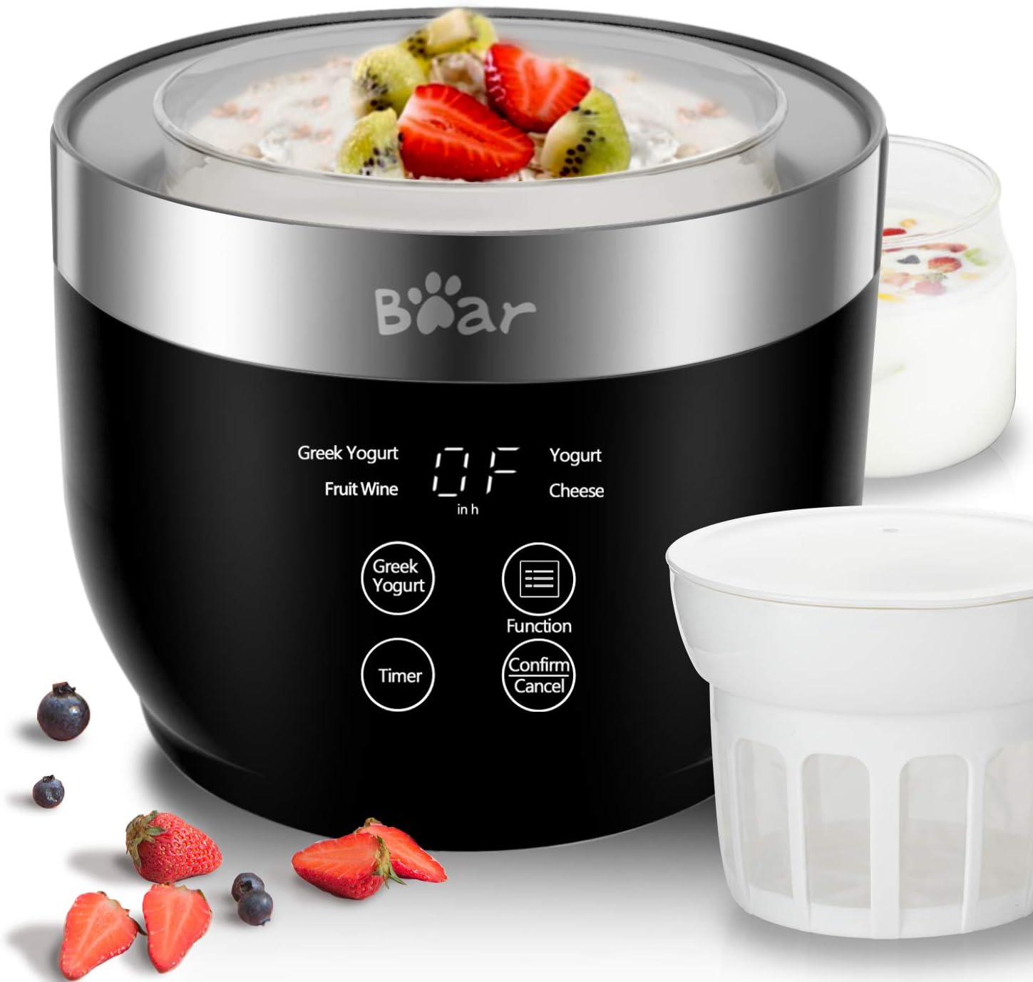 Greek Yogurt Maker Machine with Strainer and Timer Control