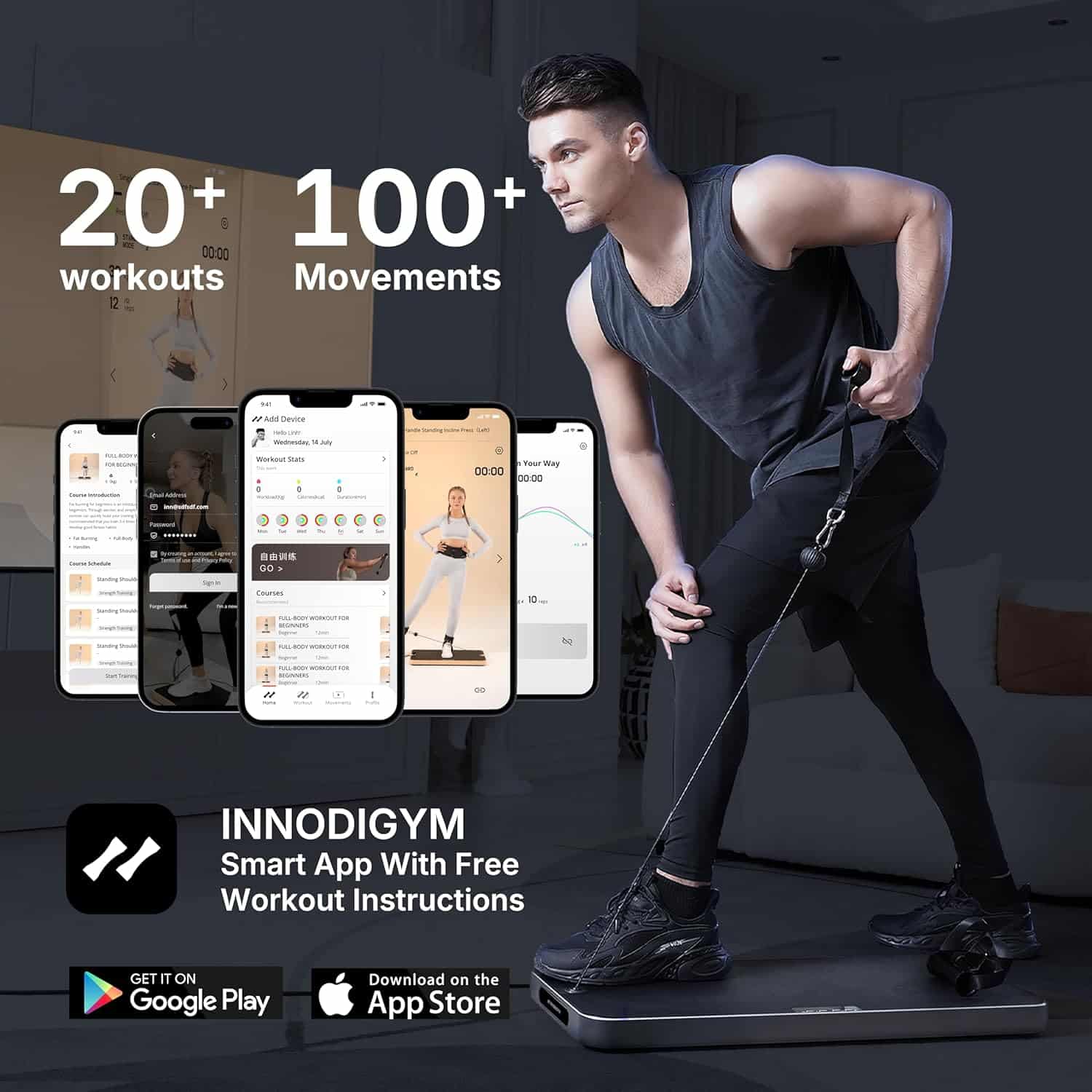 Smart Fitness Trainer Equipment with Free APP