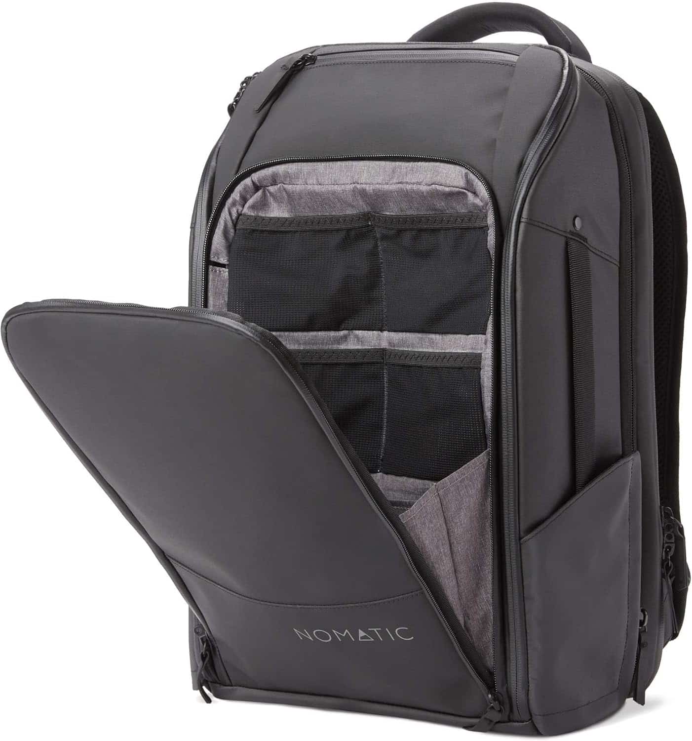 NOMATIC Travel Pack - 20L Water Resistant Laptop Bag - TSA-Ready Expandable Black Backpack