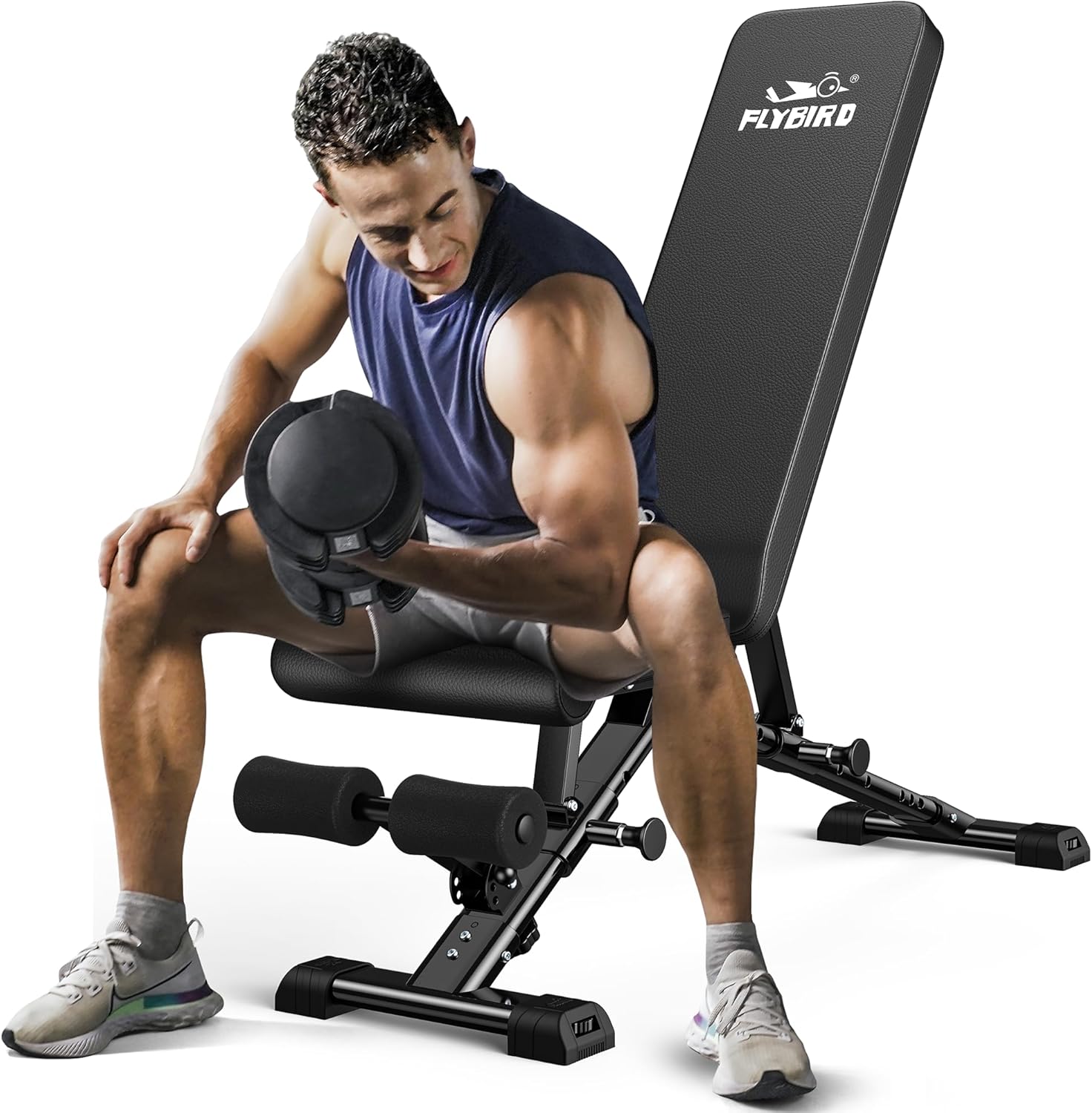 Adjustable Strength Training Bench for Full Body Workout with Fast Folding