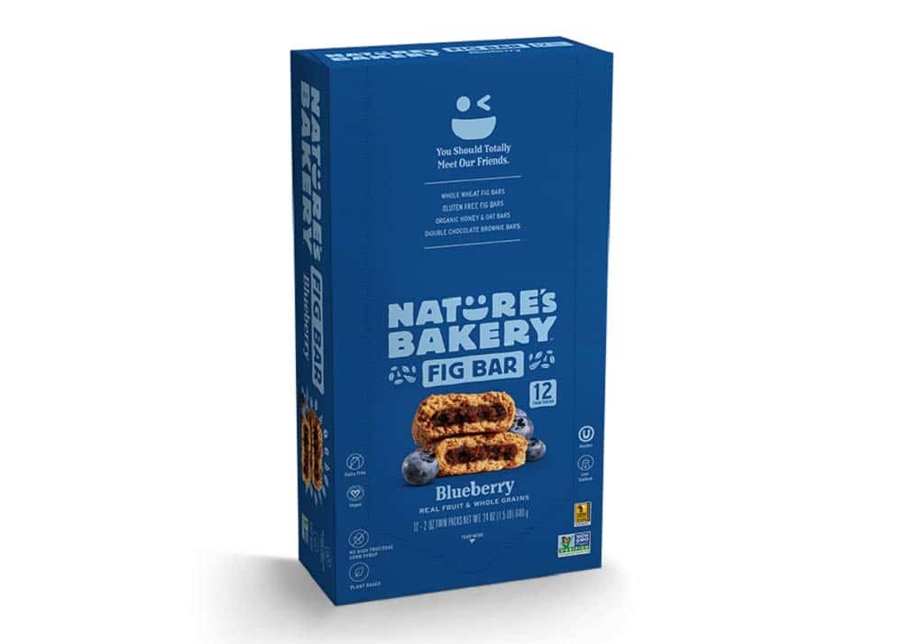 Nature's Bakery Whole Wheat Fig Bars, Blueberry, Real Fruit, Vegan, Non-GMO, Snack bar